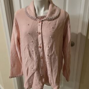 Storybook Knits New Pink 2 Pieces Cardigan 1X